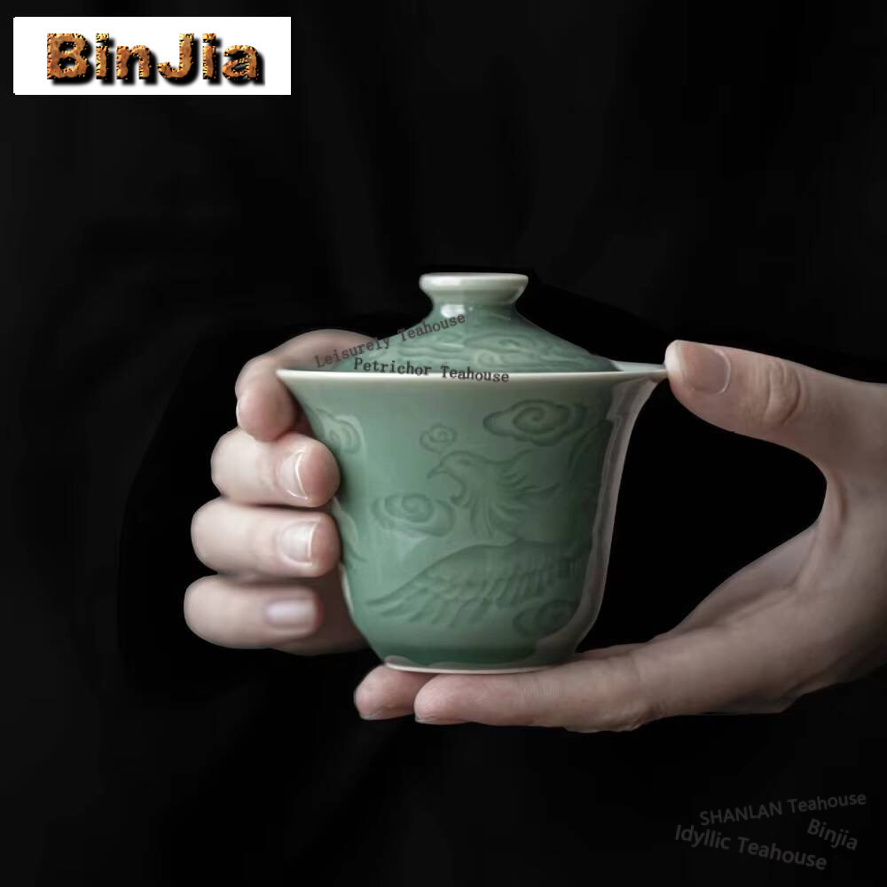 Celadon Ceramic Cup - Théière anti-brûlure en céladon antique, théière,