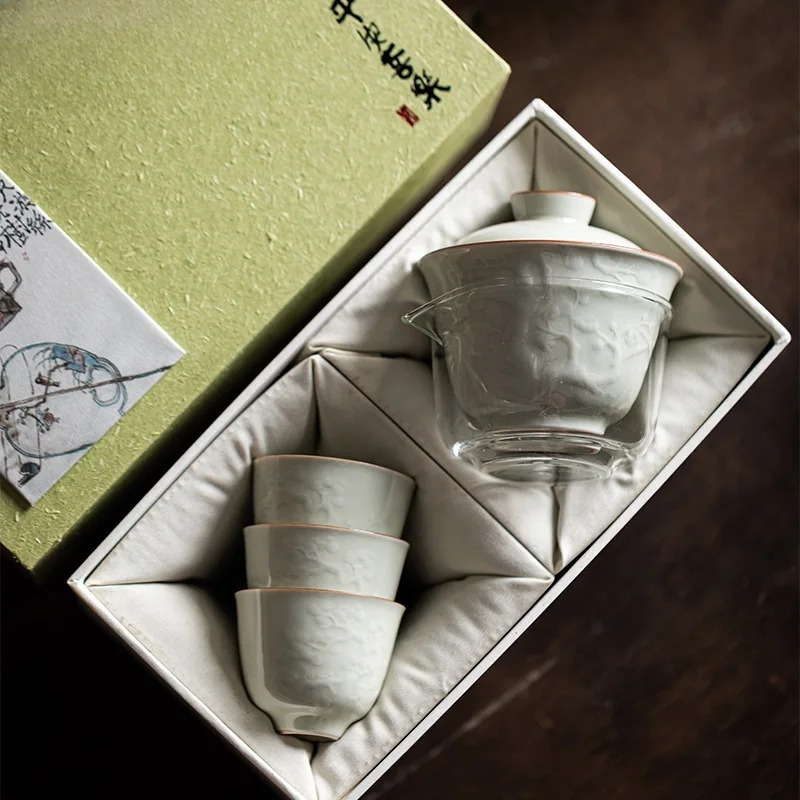 Korean Tea Set - Ensemble de bols à couvercle en