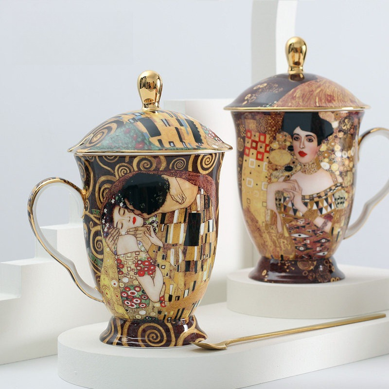 Celadon Ceramic Cup - Mug en céramique européen avec couvercle
