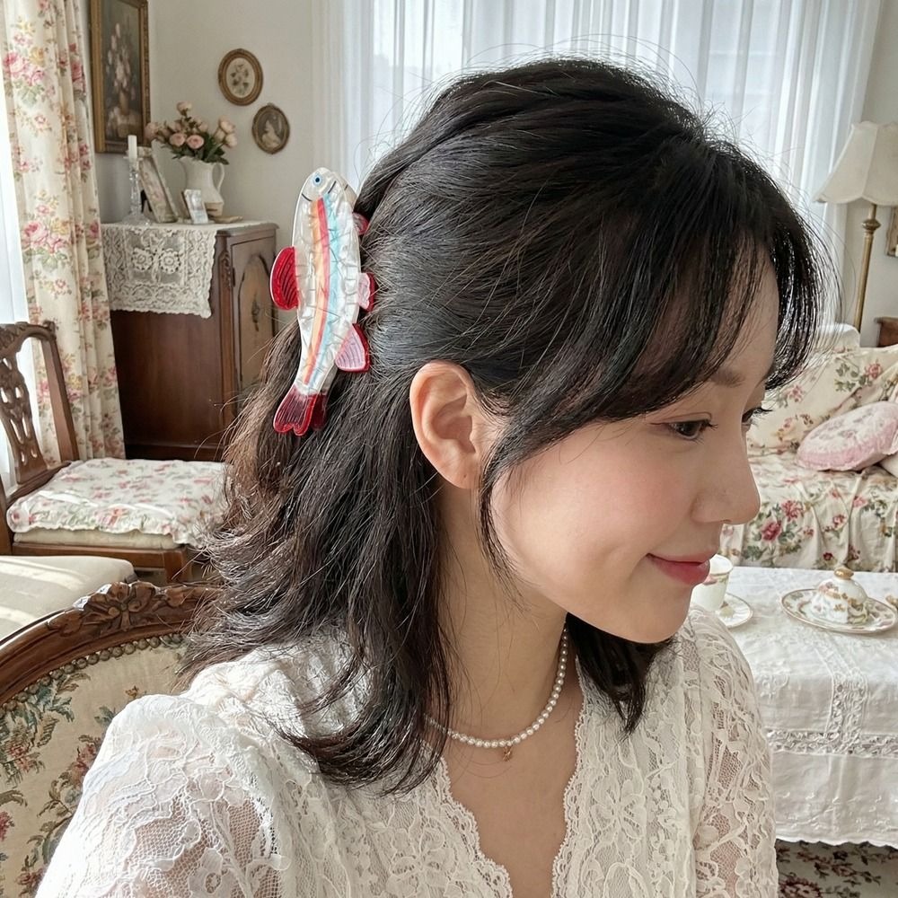 Pince à cheveux en PVC motif p - Korean Women Lifestyle avis et prix